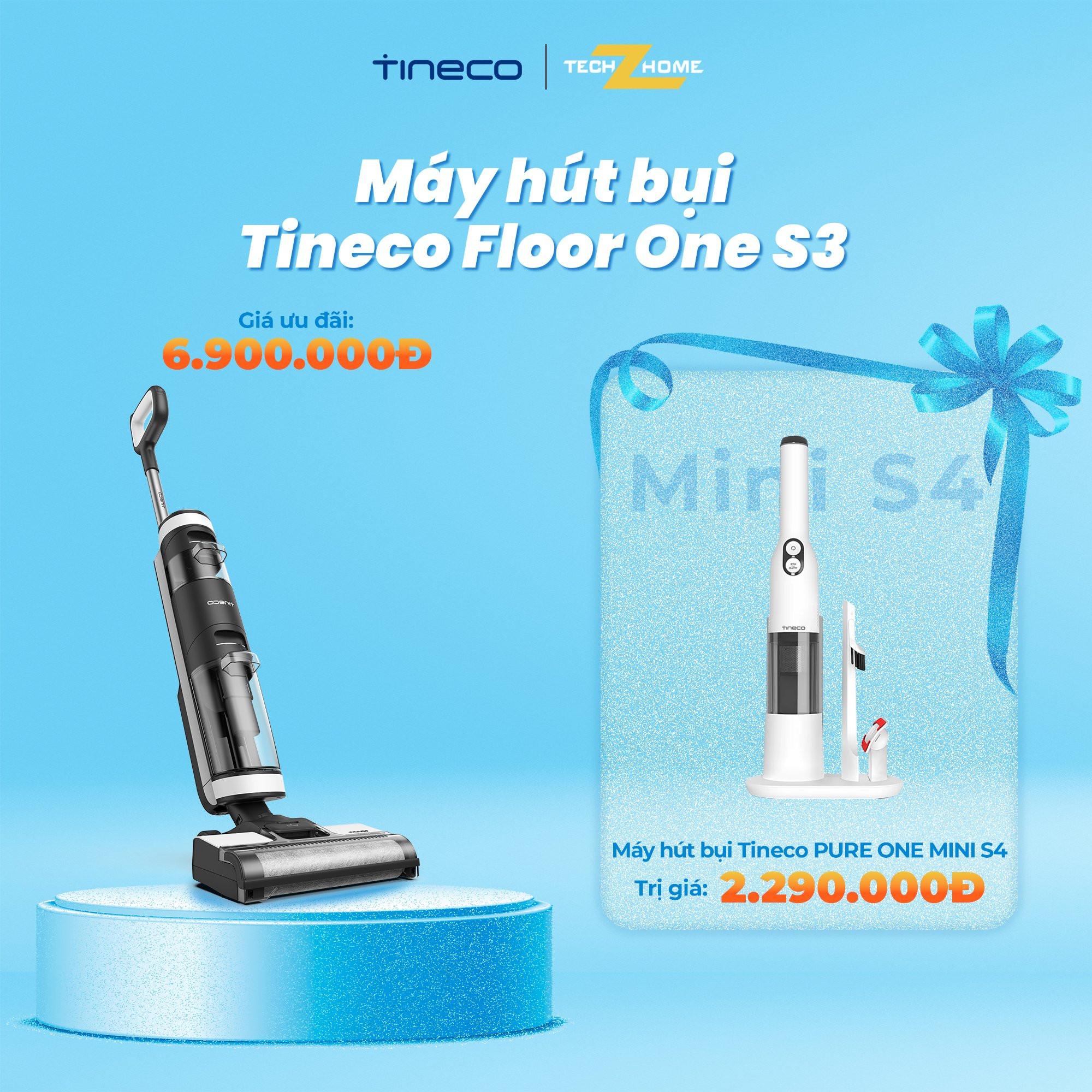 Tineco S3 tặng ngay Tineco Mini S4