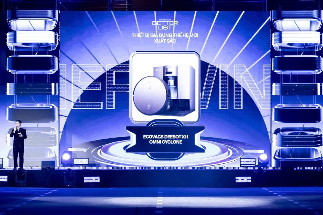 Ecovacs X11 Omni Cyclone tại Better Choice Awards 2025 -Thiết bị gia dụng thế hệ mới xuất sắc nhất
