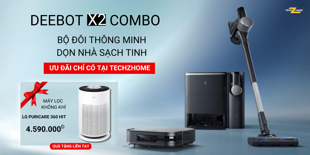 [FLASH SALE] Mua robot hút bụi Deebot X2 Combo tặng máy lọc không khí LG PuriCare 360 Hit