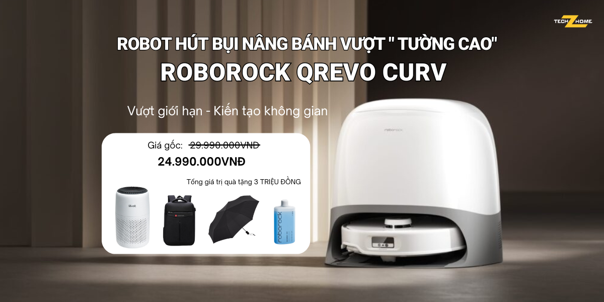 Robot hút bụi nâng bánh vượt 