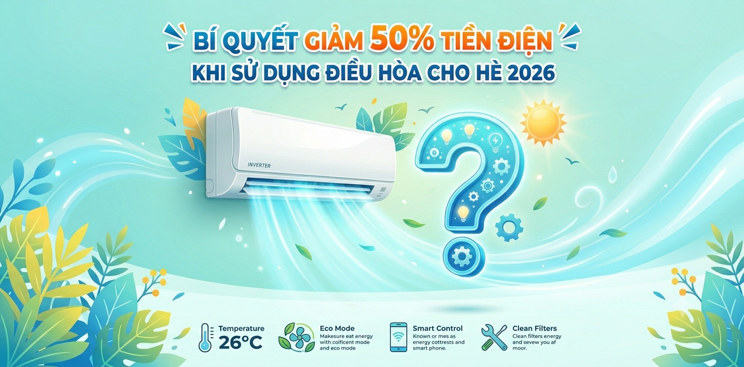 Bí quyết giảm 50% tiền điện khi sử dụng điều hòa cho hè 2026