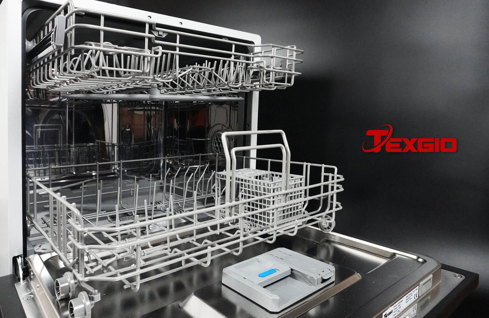 Máy rửa bát Texgio Dishwasher TGWFD78GB - 11 Bộ Kết Nối WIFI, Sấy Khí Nóng, Tự Động Hé Cửa